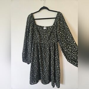 ARULA Black Floral Mini Dress